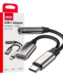 USB-C ZU TYP USB-C + Mini-Jack 3,5 mm Adaptador de enchufe 10 cm AMIO-04295