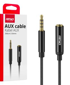 Cable alargador AUX Mini Jack 3.5mm macho a 3.5mm hembra 2m AMIO-04296