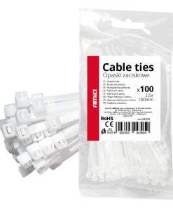 Cintas de sujeción blancas 2,5×100mm 100 unid. AMIO-04305