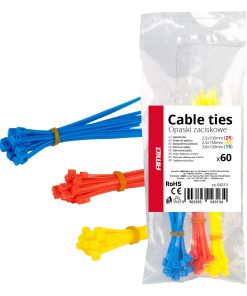 Juego de 60 bridas de plástico multicolor. AMIO-04313