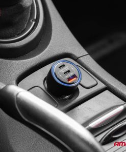 Alternative view of Cargador de coche 2x USB C port + USB A port 12/24V 95W AMIO-04372