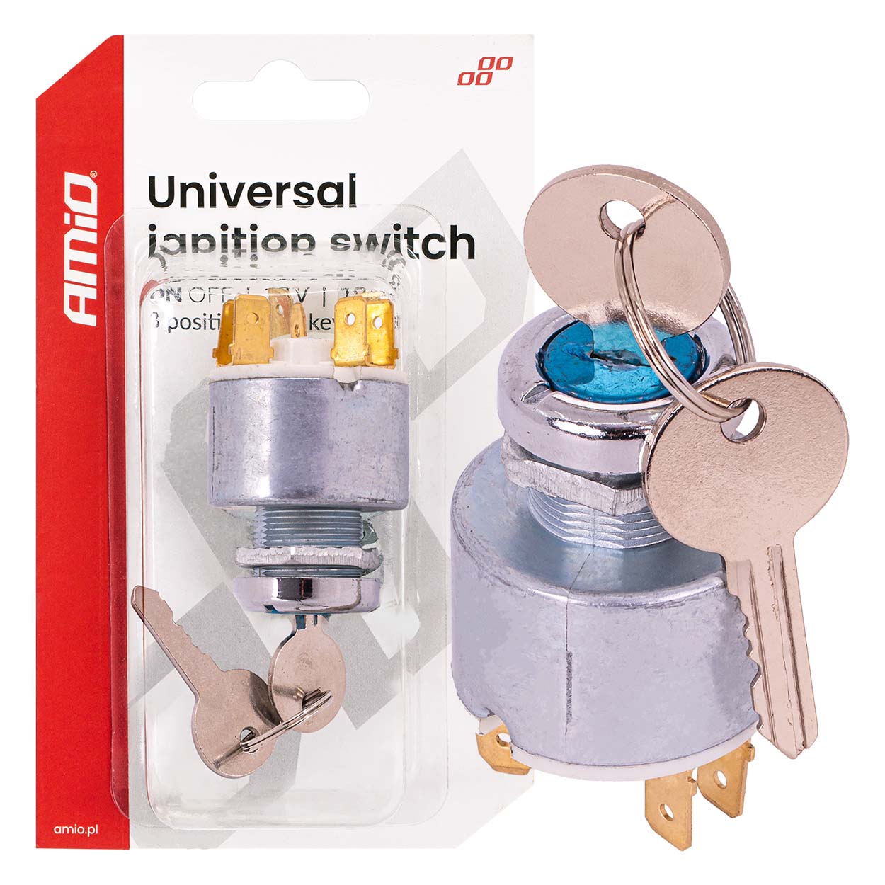 Interruptor de encendido universal 12V AMIO-04437 1 Interruptor de encendido universal 12V AMIO-04437