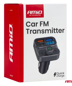 Transmisor FM 2×USB-A 1×USB 12V 24V AMIO-04649 - Imagen 9