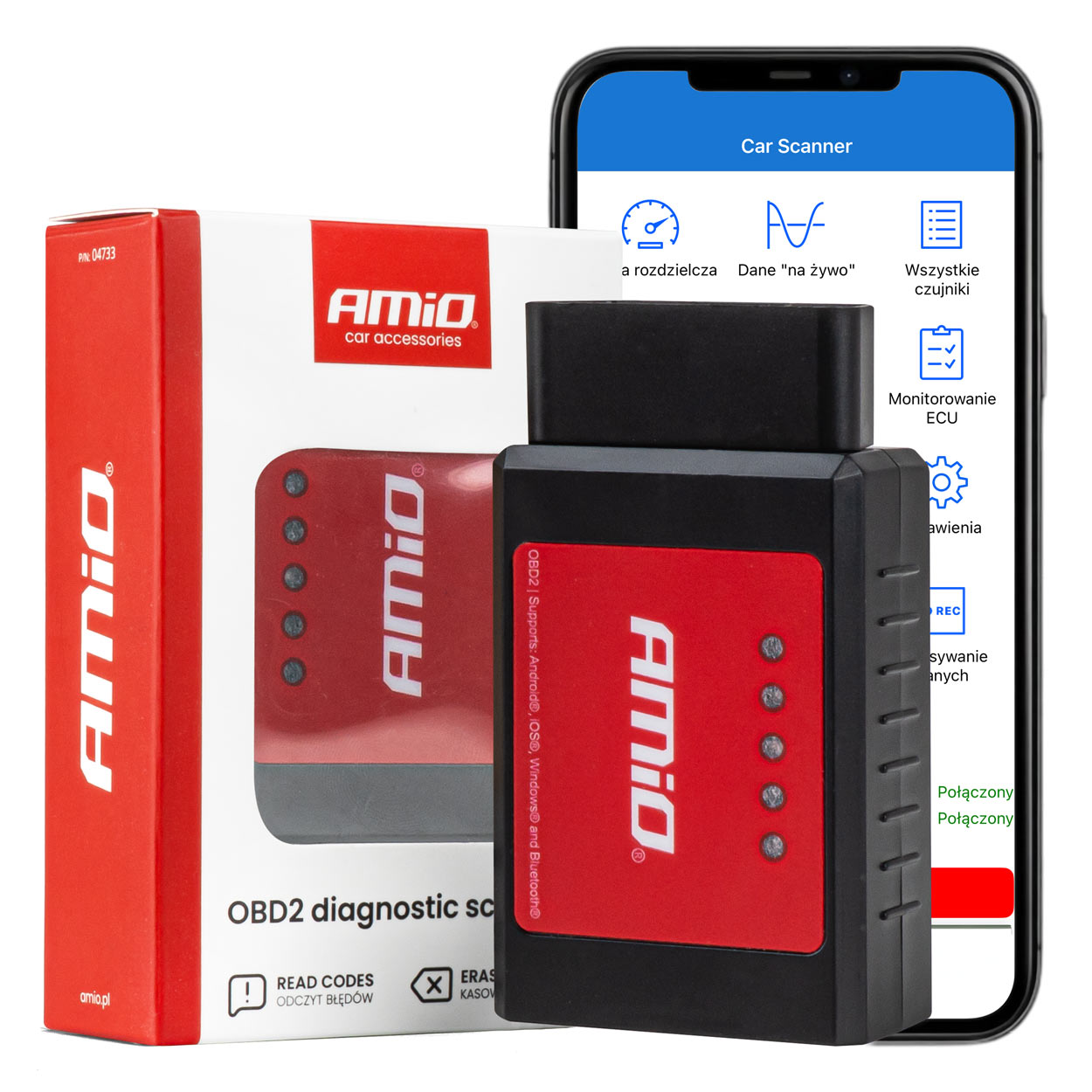 Escáner de diagnóstico OBD2 AMIO-04733 1 Escáner de diagnóstico OBD2 AMIO-04733