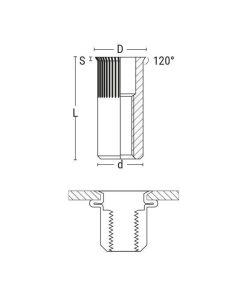 TUERCAS REMACHABLES RANURADAS CABEZA REDUCIDA ACERO M5 7 TUERCAS REMACHABLES RANURADAS CABEZA REDUCIDA ACERO M5