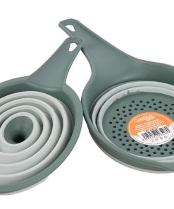 PACK DE EMBUDO Y COLADOR PLEGABLE VERDES
