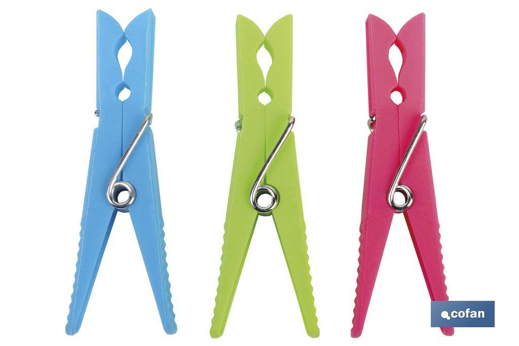 PACK 24 UDS PINZAS PLÁSTICO STANDAR 7cm 1 PACK 24 UDS PINZAS PLÁSTICO STANDAR 7cm