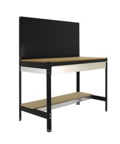 BANCO DE TRABAJO CON CAJÓN Y PANEL ANTRACITA MADERA L-1210 MM