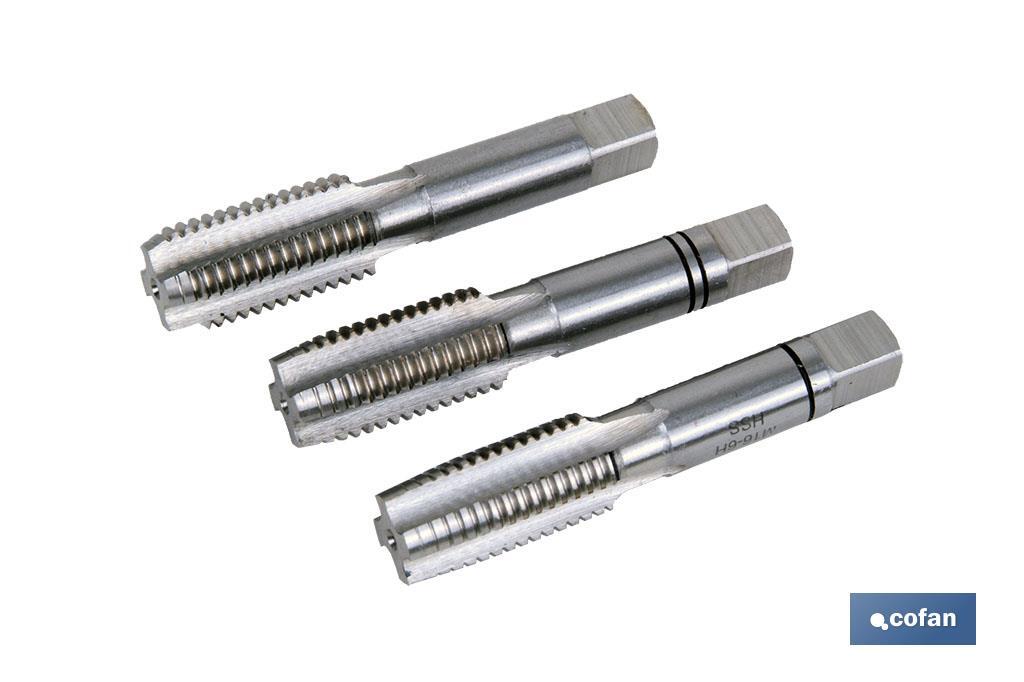 SET 3 MACHOS MANUALES - M36 X 4,00 mm 1 SET 3 MACHOS MANUALES - M36 X 4,00 mm