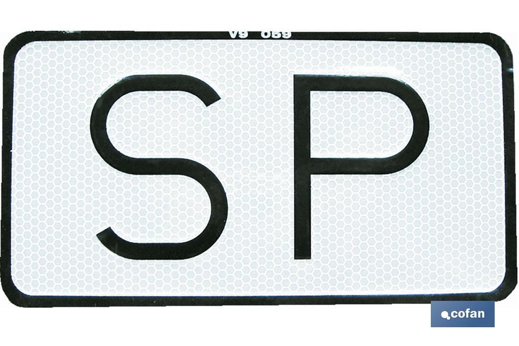 PLACA SP V-9 SERVICIO PÚBLICO 150X75 MM 1 PLACA SP V-9 SERVICIO PÚBLICO 150X75 MM