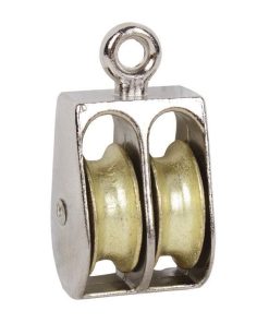 POLEA DOBLE FIJA NIQUELADA (Ø30MM)