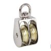 POLEA DOBLE GIRATORIA NIQUELADA (Ø20MM) Venta unitaria