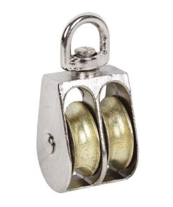 POLEA DOBLE GIRATORIA NIQUELADA (Ø25MM)