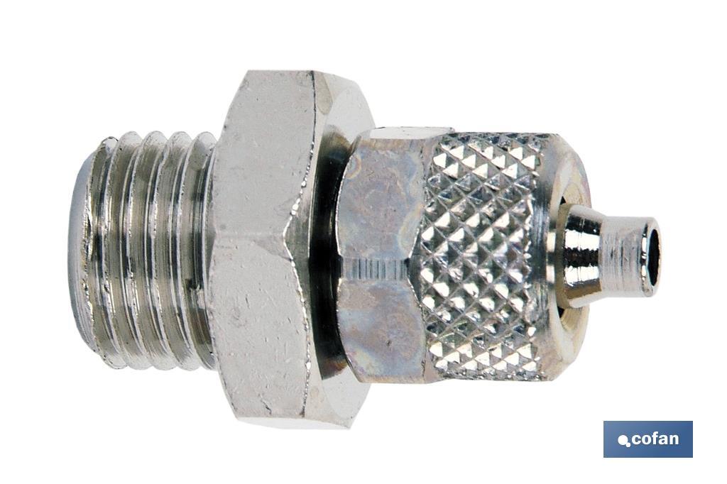 RECTO MACHO ROSCA METRICA T6/4 - M12X1,25 1 RECTO MACHO ROSCA METRICA T6/4 - M12X1,25