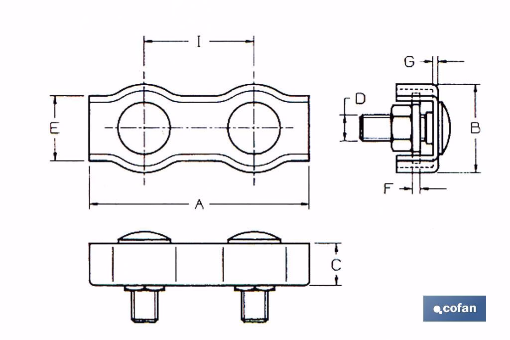 SUJETACABLES PLANOS DOBLE M-2 Venta unitaria - Imagen 2