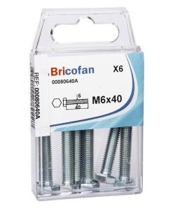 BLÍSTER DE 6 UDS. DIN-933 M-6X40 ZINC VENTA UNITARIA