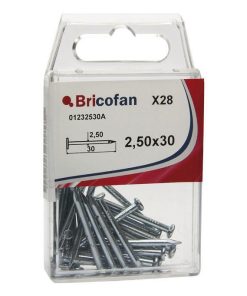 BLÍSTER DE 13 UDS. PUNTA DE ACERO ZINCADO CABEZA PLANA 34X40 MM  VENTA UNITARIA
