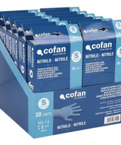 EXPOSITOR CAJA 30 UNDS. GUANTES NITRILO T-S