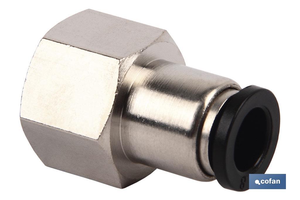 RACOR RECTO ROSCA HEMBRA T-8 R-1/4 Venta unitaria 1 RACOR RECTO ROSCA HEMBRA T-8 R-1/4 Venta unitaria