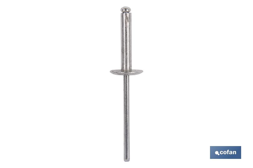 REMACHE ALUMINIO ALA ANCHA D-14 4,8 X 26 MM 1 REMACHE ALUMINIO ALA ANCHA D-14 4,8 X 26 MM
