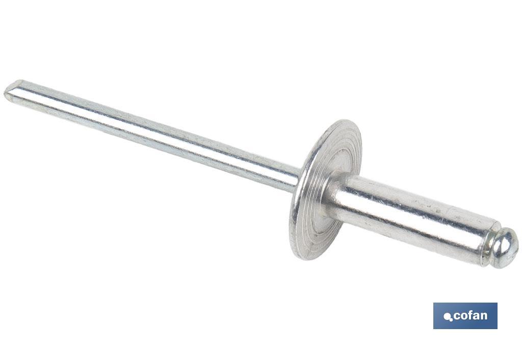 REMACHE ALUMINIO ALA ANCHA D-16 4,8 X 20 MM 3 REMACHE ALUMINIO ALA ANCHA D-16 4,8 X 20 MM - Imagen 3