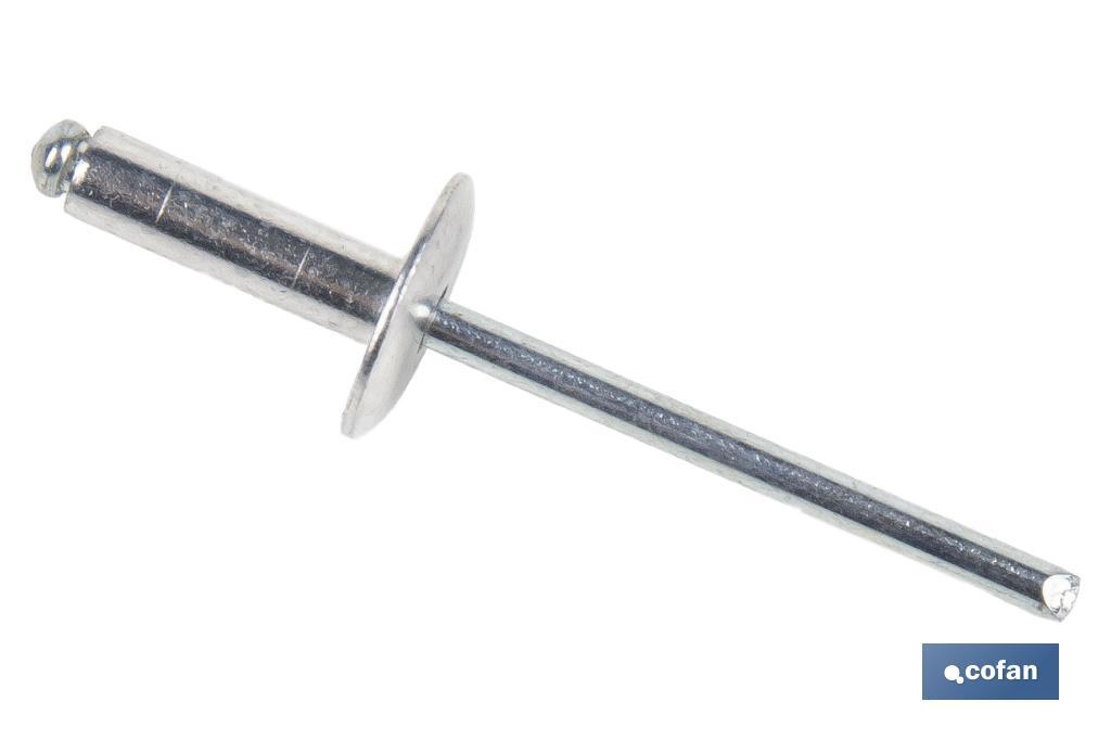 REMACHE ALUMINIO ALA ANCHA D-14 4,8 X 26 MM 4 REMACHE ALUMINIO ALA ANCHA D-14 4,8 X 26 MM - Imagen 4