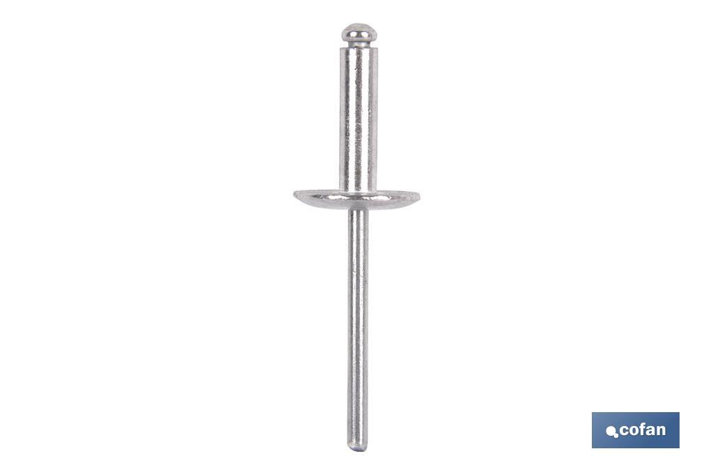 REMACHE ALUMINIO ALA ANCHA D-16 4,8 X 16 MM 1 REMACHE ALUMINIO ALA ANCHA D-16 4,8 X 16 MM