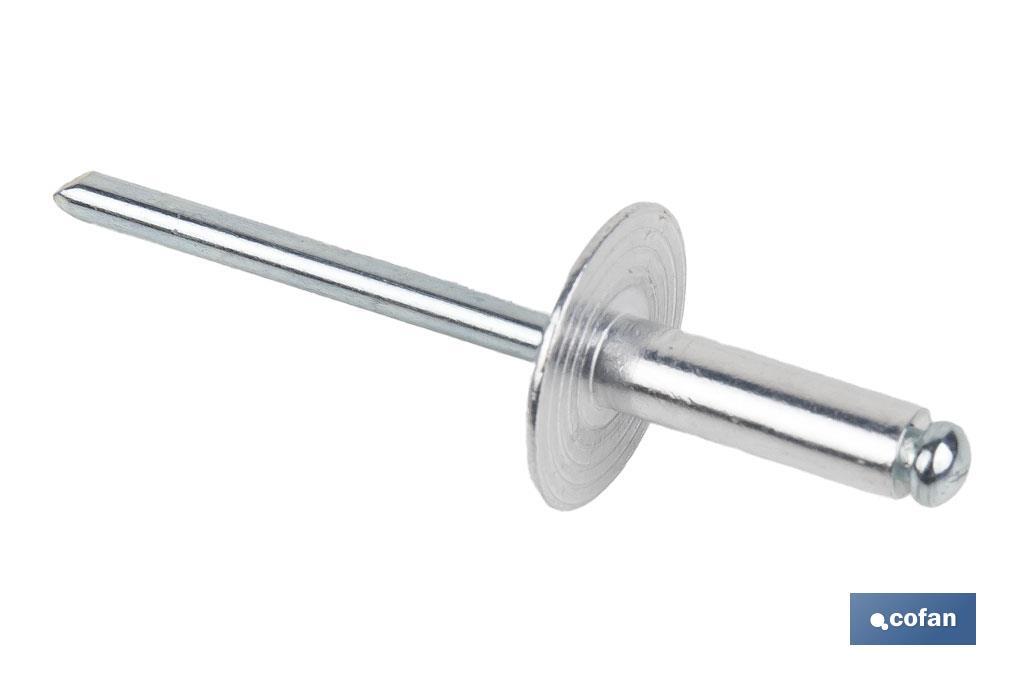 REMACHE ALUMINIO ALA ANCHA D-16 4,8 X 16 MM 3 REMACHE ALUMINIO ALA ANCHA D-16 4,8 X 16 MM - Imagen 3