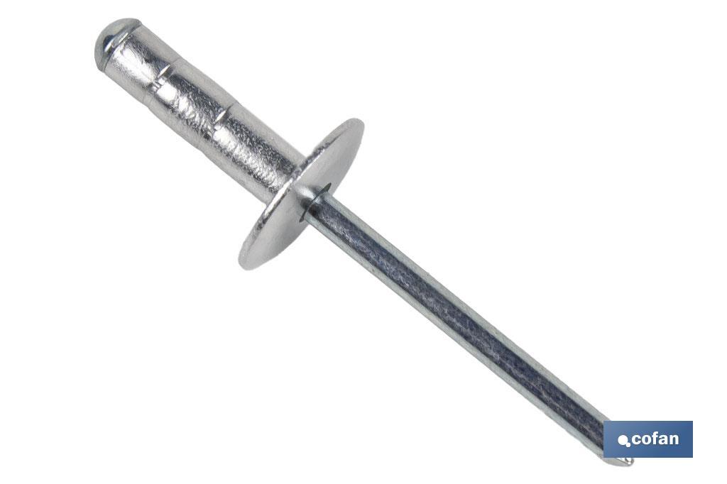 REMACHE ALA ANCHA MULTIGRIP 4,8 X 10 MM 3 REMACHE ALA ANCHA MULTIGRIP 4,8 X 10 MM - Imagen 3