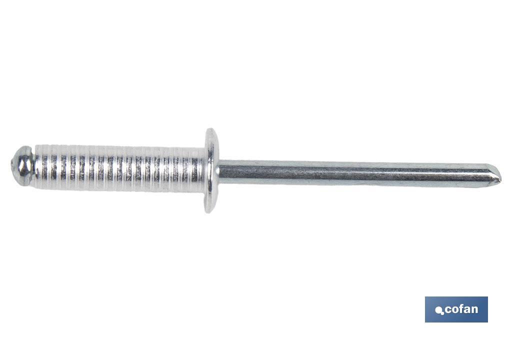 REMACHE ALUMINIO RANURADO 4 X 8 MM 2 REMACHE ALUMINIO RANURADO 4 X 8 MM - Imagen 2