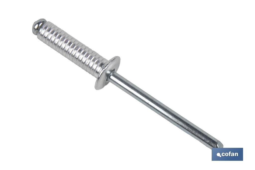 REMACHE ALUMINIO RANURADO 4 X 8 MM 3 REMACHE ALUMINIO RANURADO 4 X 8 MM - Imagen 3
