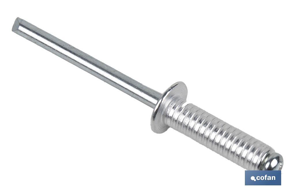 REMACHE ALUMINIO RANURADO 4.8 X 20 MM 4 REMACHE ALUMINIO RANURADO 4.8 X 20 MM - Imagen 4