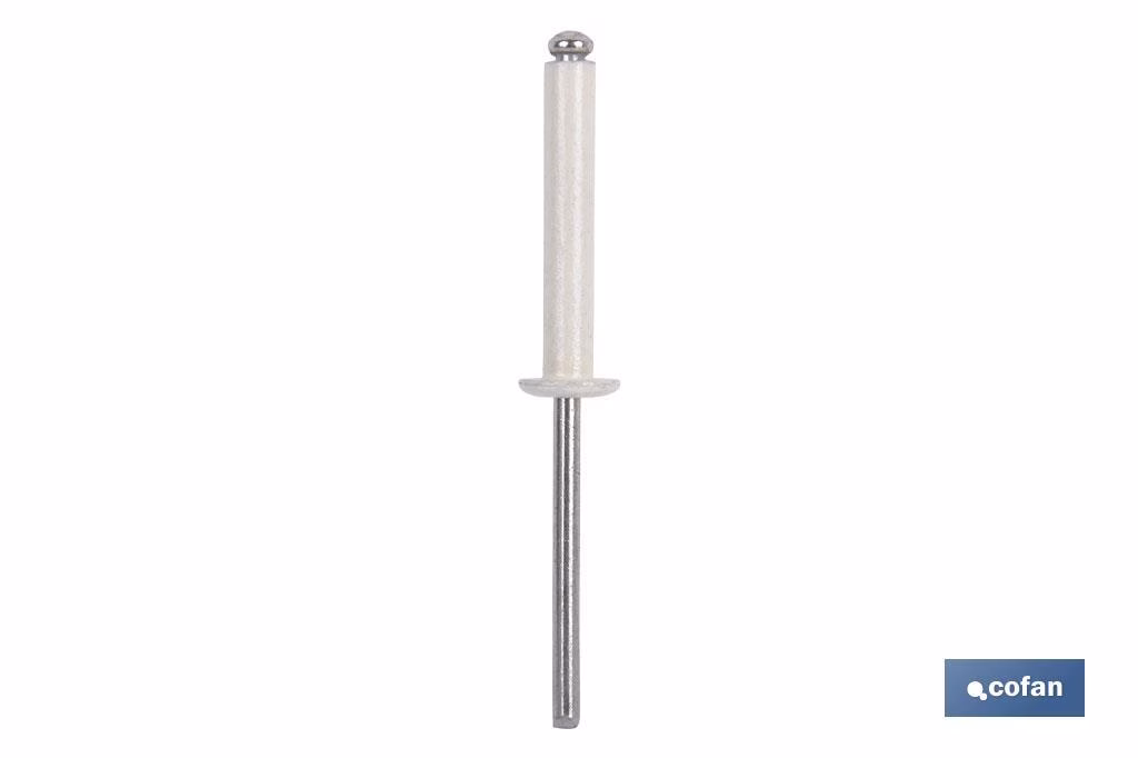 REMACHE ALUMINIO NORMAL BLANCO 3.2 X 10 MM 1 REMACHE ALUMINIO NORMAL BLANCO 3.2 X 10 MM
