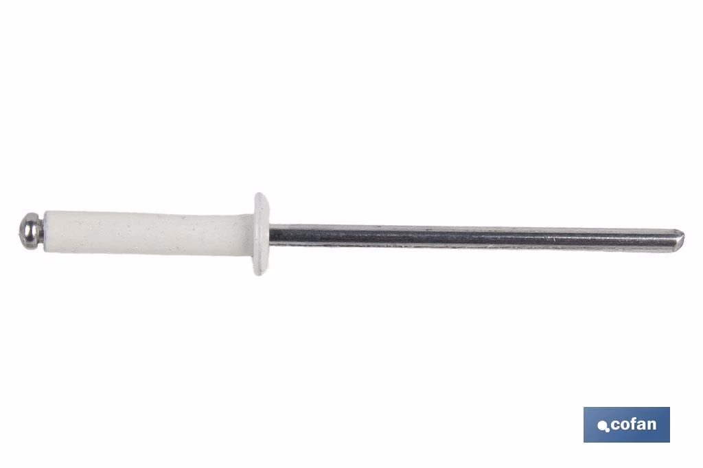 REMACHE ALUMINIO NORMAL BLANCO 3.2 X 10 MM 2 REMACHE ALUMINIO NORMAL BLANCO 3.2 X 10 MM - Imagen 2