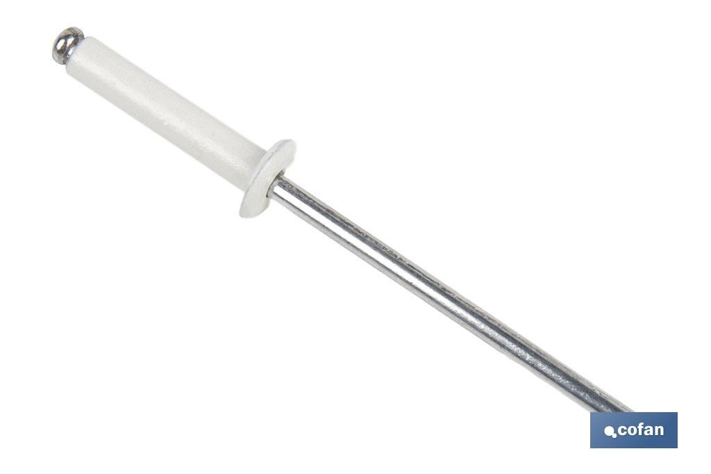 REMACHE ALUMINIO NORMAL BLANCO 4.8 X 18 MM 3 REMACHE ALUMINIO NORMAL BLANCO 4.8 X 18 MM - Imagen 3