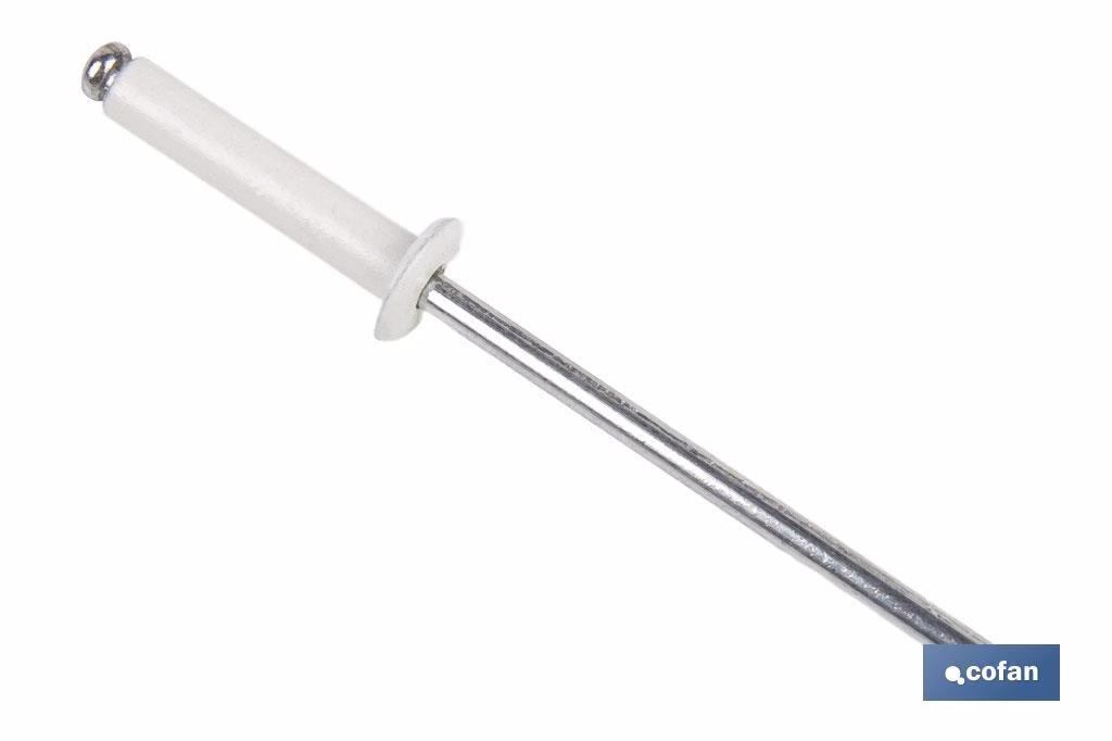 REMACHE ALUMINIO NORMAL BLANCO 3.2 X 10 MM 3 REMACHE ALUMINIO NORMAL BLANCO 3.2 X 10 MM - Imagen 3