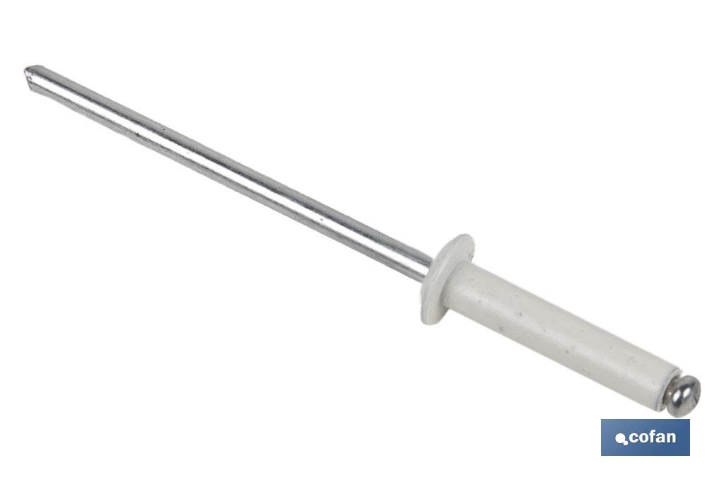 REMACHE ALUMINIO NORMAL BLANCO 4.8 X 18 MM 4 REMACHE ALUMINIO NORMAL BLANCO 4.8 X 18 MM - Imagen 4