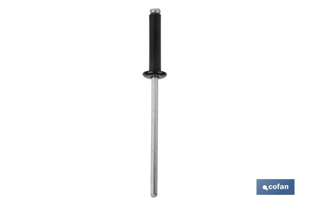 REMACHE ALUMINIO NORMAL NEGRO 4 X 8 MM 1 REMACHE ALUMINIO NORMAL NEGRO 4 X 8 MM