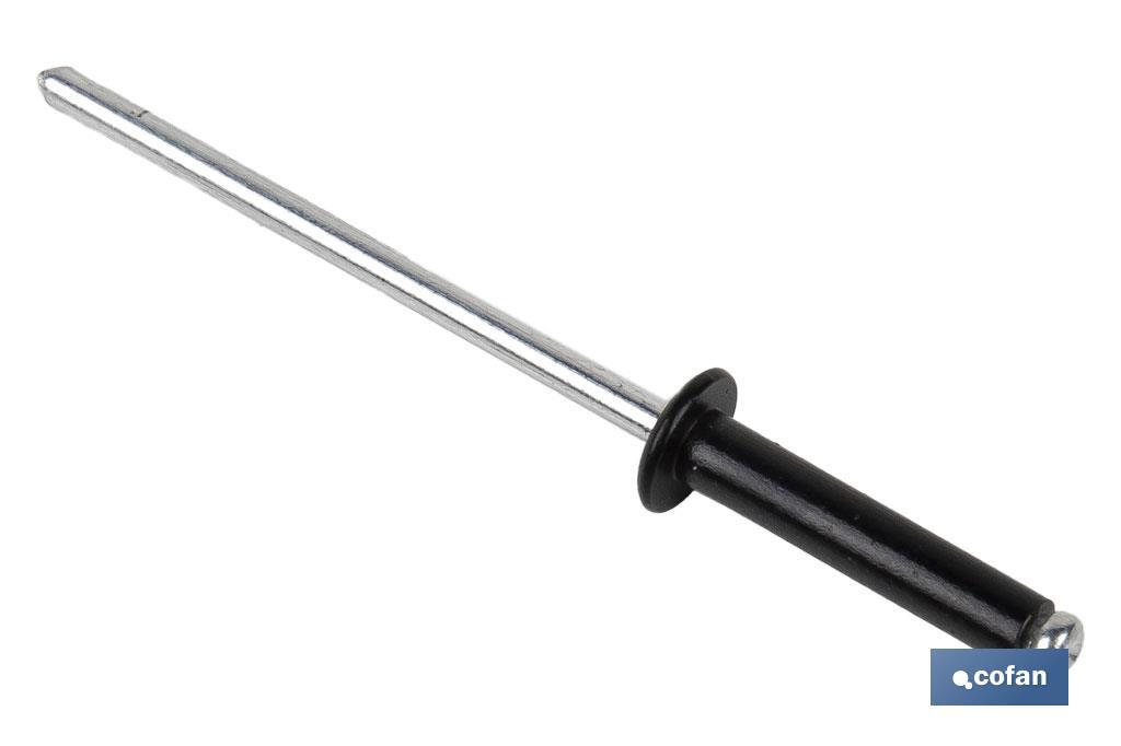REMACHE ALUMINIO NORMAL NEGRO 4 X 8 MM 3 REMACHE ALUMINIO NORMAL NEGRO 4 X 8 MM - Imagen 3