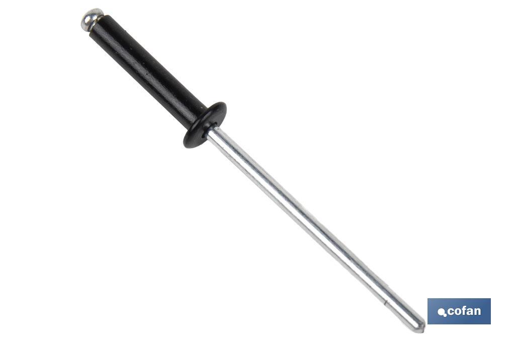 REMACHE ALUMINIO NORMAL NEGRO 4 X 8 MM 4 REMACHE ALUMINIO NORMAL NEGRO 4 X 8 MM - Imagen 4