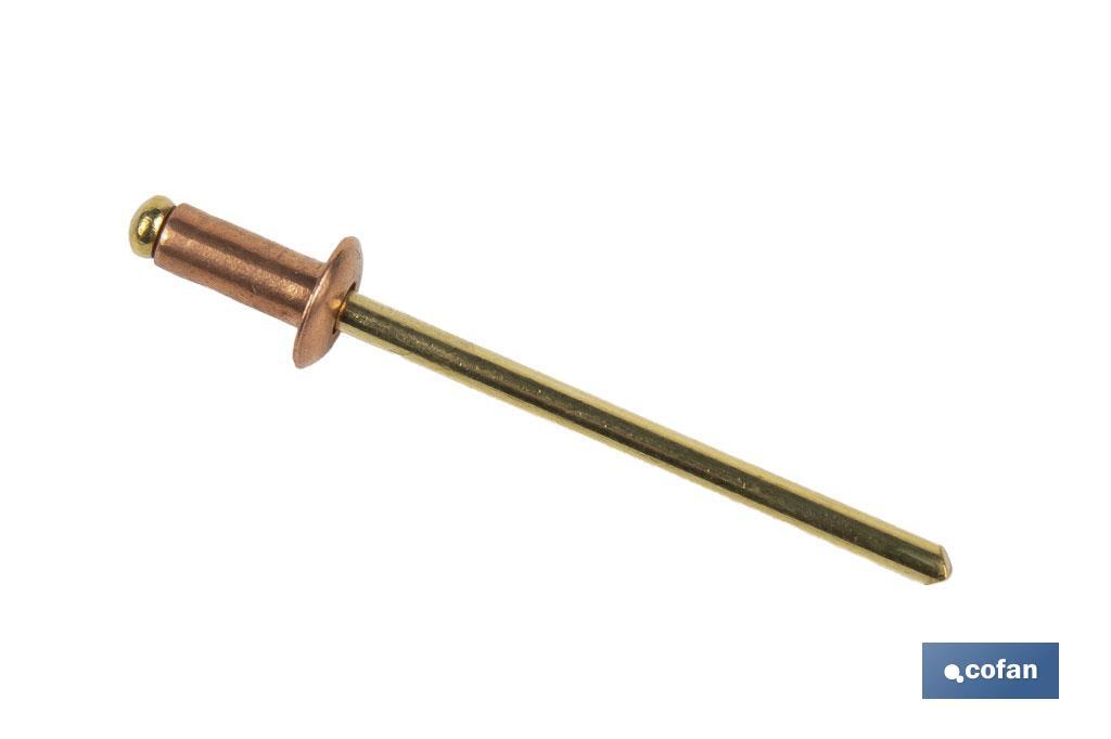 REMACHE COBRE-BRONCE 4 X 10 MM 3 REMACHE COBRE-BRONCE 4 X 10 MM - Imagen 3