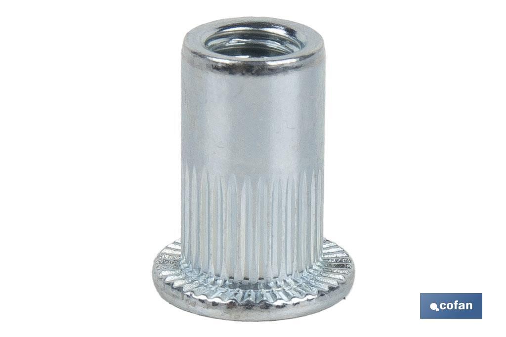 TUERCAS REMACHABLES RANURADAS ANCHAS ACERO M6 1 TUERCAS REMACHABLES RANURADAS ANCHAS ACERO M6