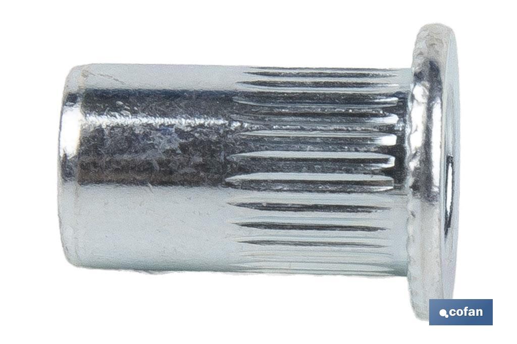 TUERCAS REMACHABLES RANURADAS ANCHAS ACERO M4 2 TUERCAS REMACHABLES RANURADAS ANCHAS ACERO M4 - Imagen 2