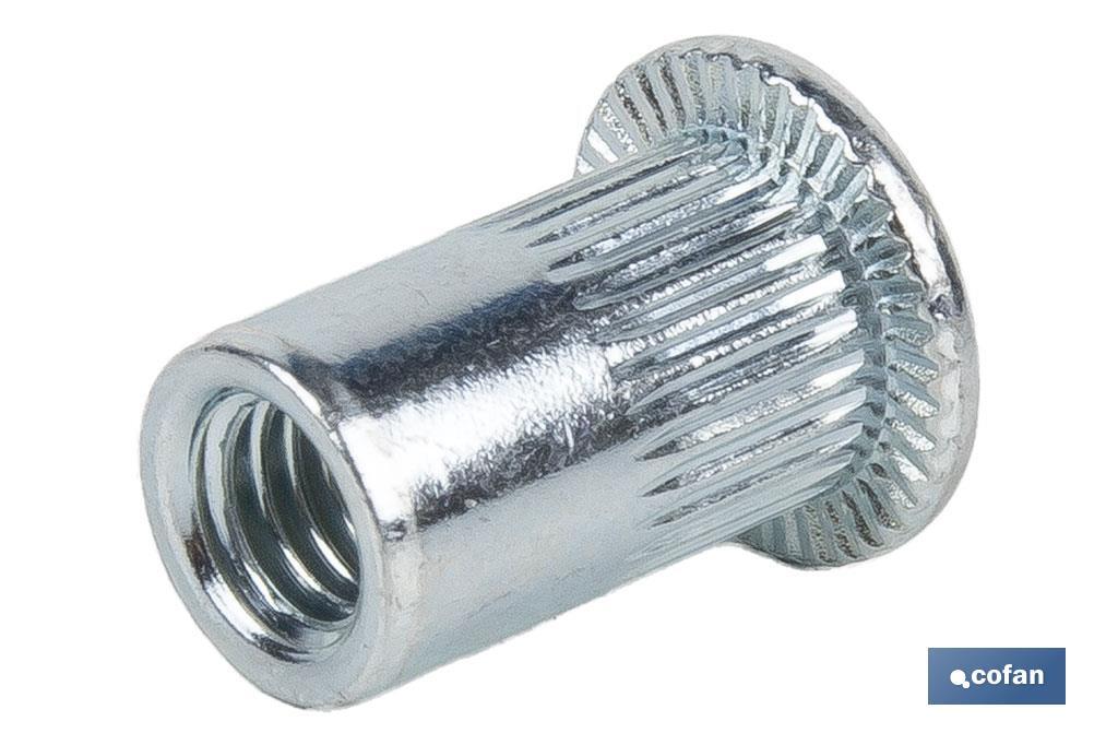 TUERCAS REMACHABLES RANURADAS ANCHAS ACERO M4 4 TUERCAS REMACHABLES RANURADAS ANCHAS ACERO M4 - Imagen 4