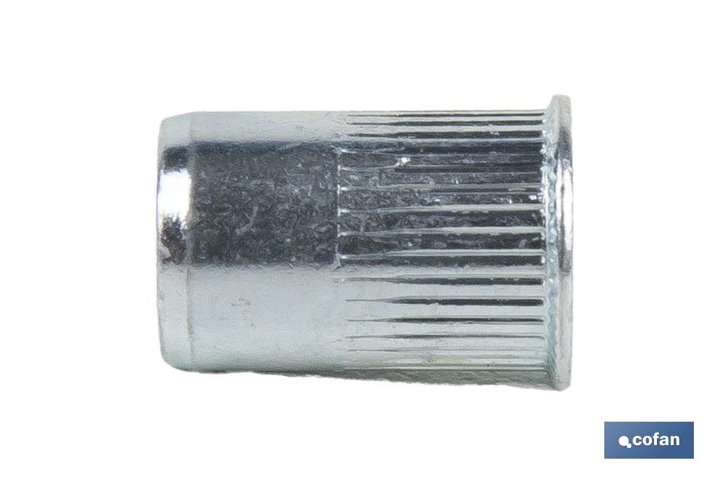 TUERCAS REMACHABLES RANURADAS CABEZA REDUCIDA ACERO M8 1 TUERCAS REMACHABLES RANURADAS CABEZA REDUCIDA ACERO M8