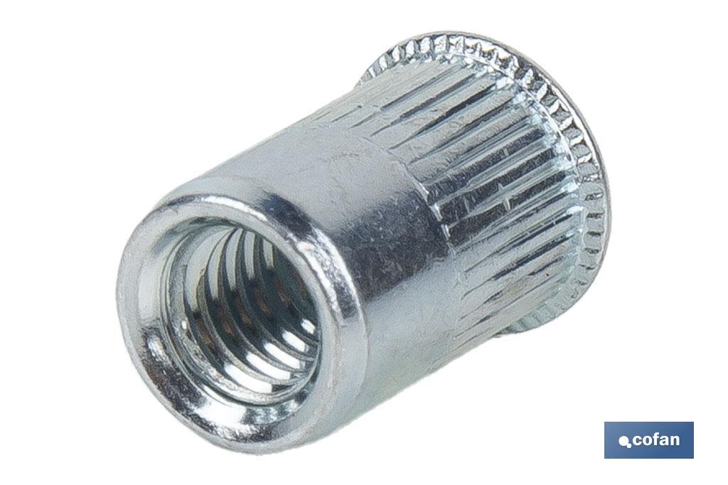 TUERCAS REMACHABLES RANURADAS CABEZA REDUCIDA ACERO M8 3 TUERCAS REMACHABLES RANURADAS CABEZA REDUCIDA ACERO M8 - Imagen 3