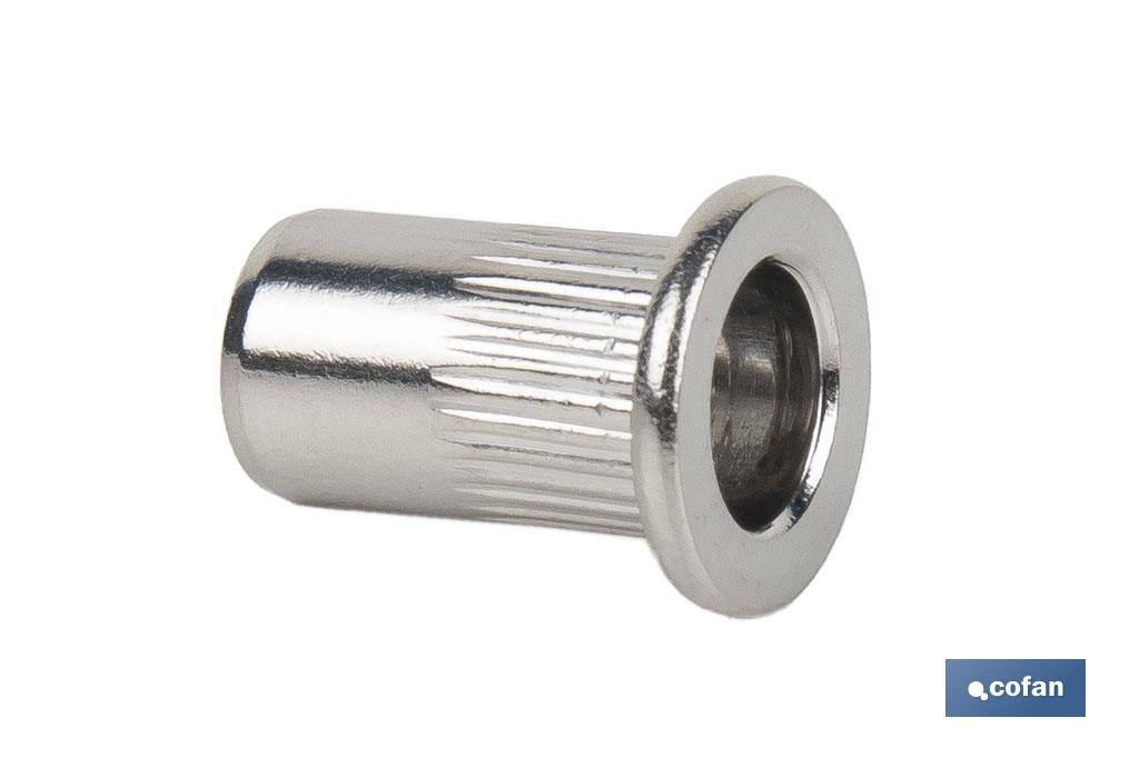 TUERCAS REMACHABLES RANURADAS ANCHAS INOX A-2 M6 3 TUERCAS REMACHABLES RANURADAS ANCHAS INOX A-2 M6 - Imagen 3