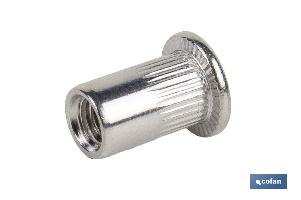 TUERCAS REMACHABLES RANURADAS ANCHAS INOX A-2 M6 4 TUERCAS REMACHABLES RANURADAS ANCHAS INOX A-2 M6 - Imagen 4