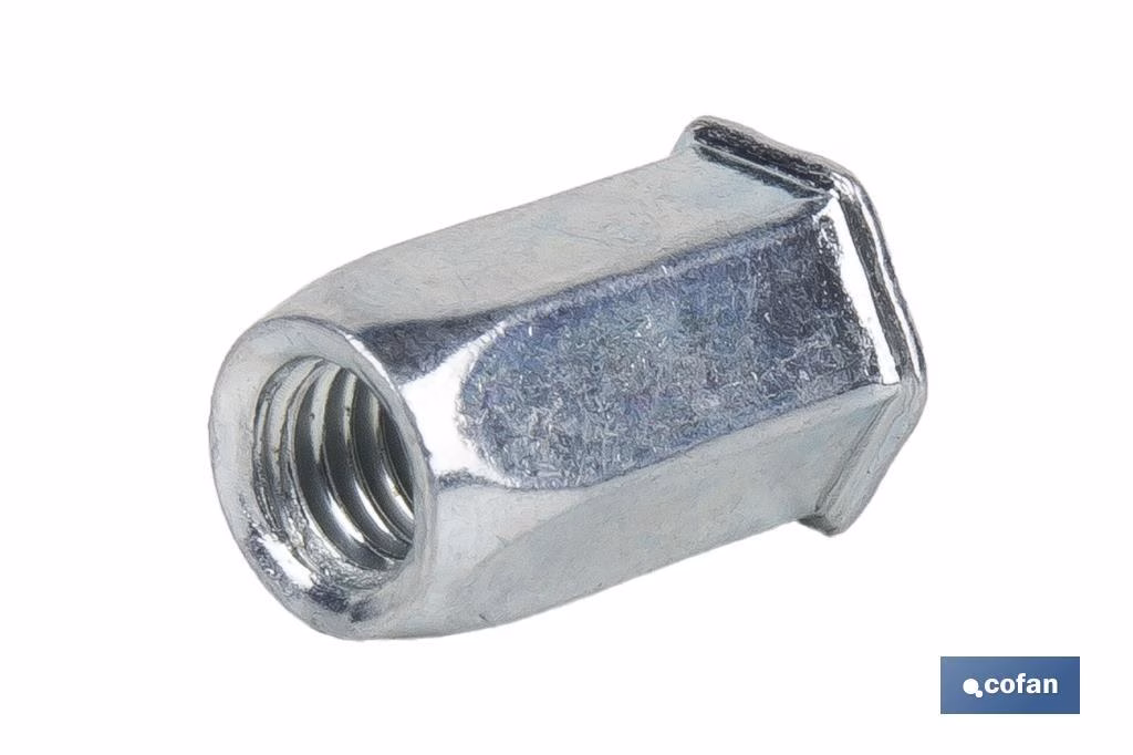 TUERCAS REMACHABLES HEXAGONAL CABEZA REDUCIDA ACERO M8 - Imagen 3