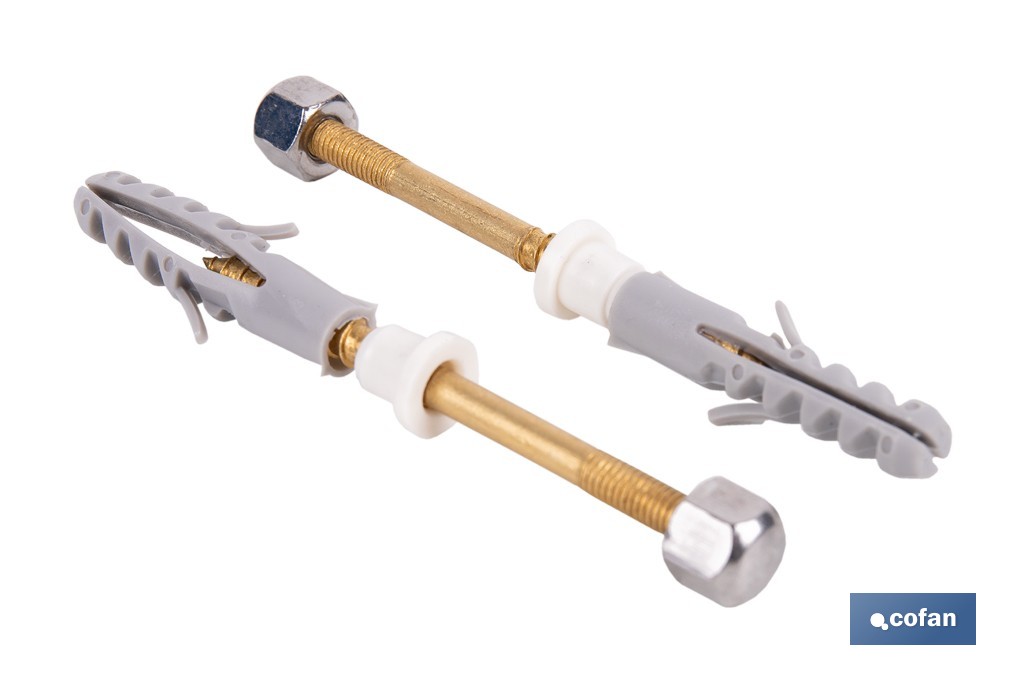 SET 2 PCS PARA SANITARIO WC 5 X 80 LATÓN 1 SET 2 PCS PARA SANITARIO WC 5 X 80 LATÓN